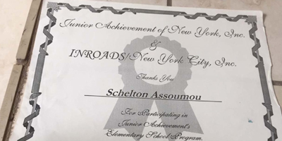 Inroads Program Mentorship Recognition 1997
